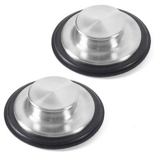 CORNERJOY 2 PCS Stainless Steel Kitchen Sink Stopper, Large Wide Rim 3.38" Diame