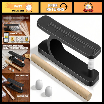 Portable Coin Ping Tester - Authenticity Check Tool, Clear Sound, Size Compariso