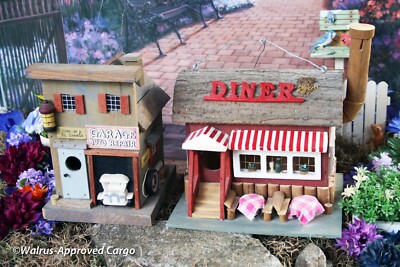 BIRDHOUSES   DINER & AUTO REPAIR GARAGE   GIVE WINGS TO YOUR BACKYARD DÉCOR!