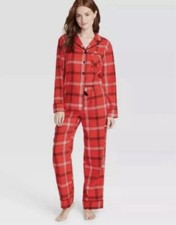 Wondershop Women's Sz 1X 18 Red Plaid Cozy Brushed Cotton Pajama Set NWT