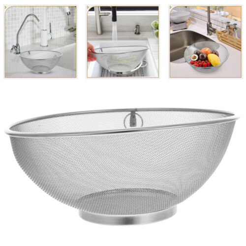 Stainless Steel Mesh Basin Metal Drainer for Food Rice Cleaner Strainer