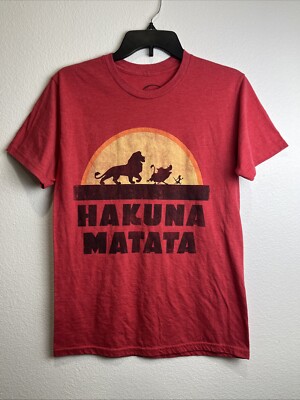 Disney Lion King Hakuna Matata Red T-Shirt Mens Size Small