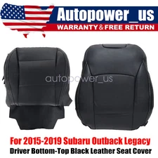 2015-2019 For Subaru Outback Legacy Driver Side Black Leather Seat Covers Perfor