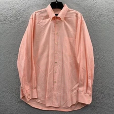 SCOTT BARBER Shirt Mens Size Large Button Up Plaid Long Sleeve