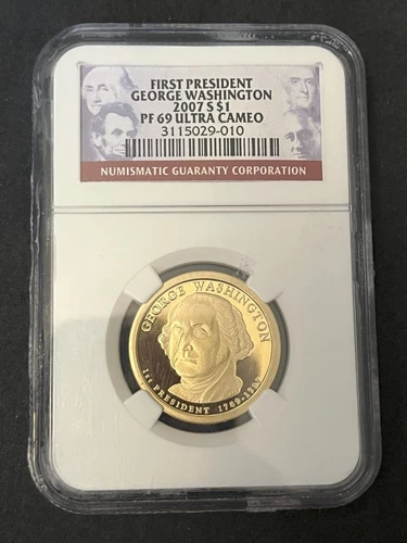 2007-S GEORGE WASHINGTON Presidential Dollar, NGC PROOF-69 ULTRA CAMEO