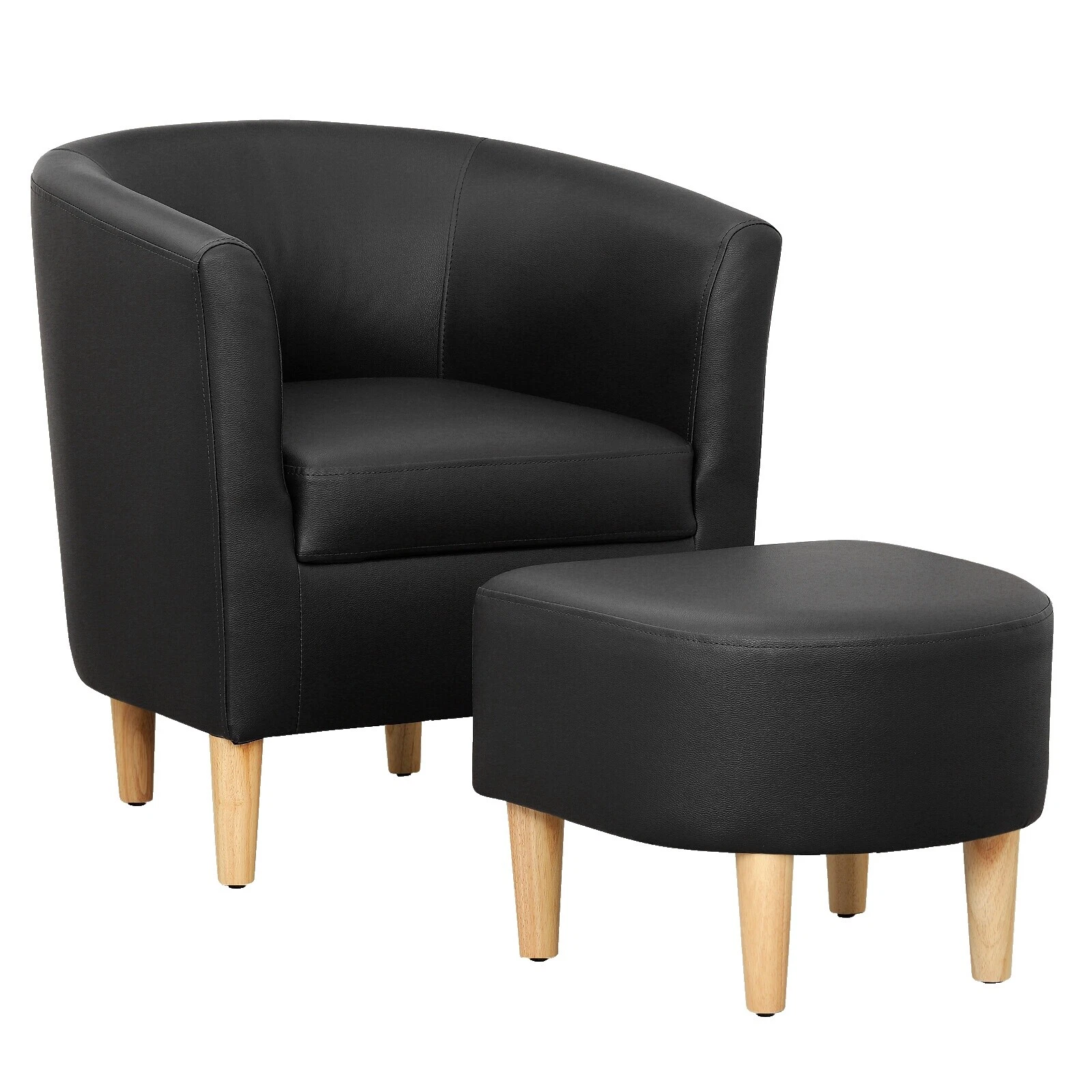 Faux Leather Black Chairs