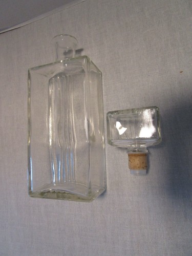 Flastra e tappo a costine decanter vetro Thatcher vintage a costine verticale anni '50 12" H - Foto 7 di 8