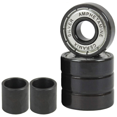 #ad Amphetamine Skateboard Longboard Speed Bearings Set of 4 Pre Lubricated Ceramic $11.95