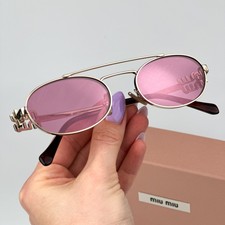Miu Miu MU 54ZS pale gold dark pink mirror sil ZVN50D  display picture 3