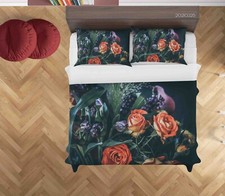 3D Rose Floral Colorful Quilt Cover Set Duvet Cover Bedding Pillowcases