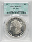 Morgan Dollar 1921 Graded PCGS MS-64 Proof-like!!! Retro Doily Holder! Lustrous!