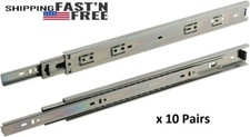 10 Pair- Full Extension 100 lb capacity Ball Bearing Drawer Slide 10"-24"