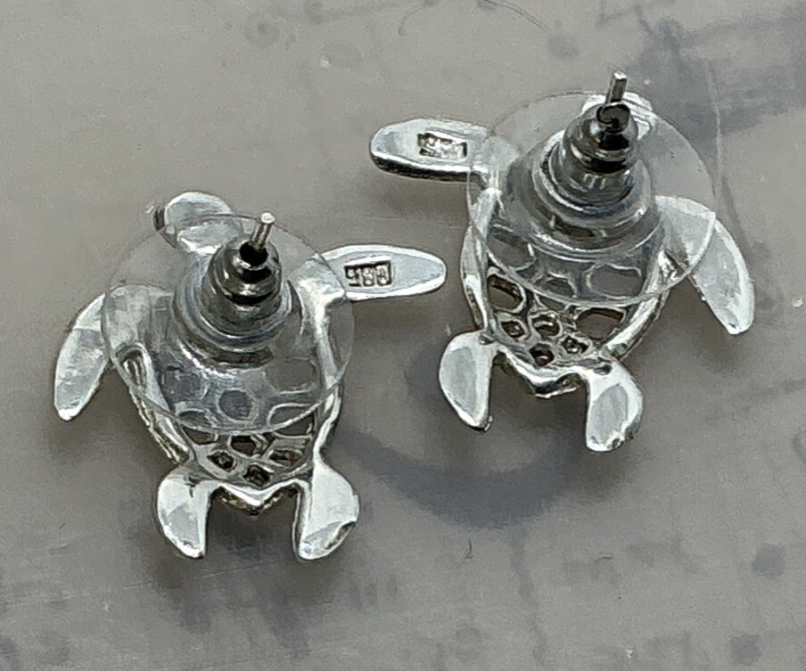 Hawaiian Honu Turtle Open Shell Patterned 925 Ste… - image 8