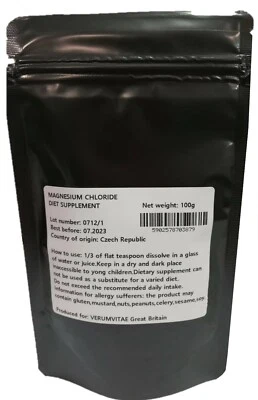 AGNEX Magnesium Chloride Hexahydrate 6H2O Powder. Pure, Food grade
