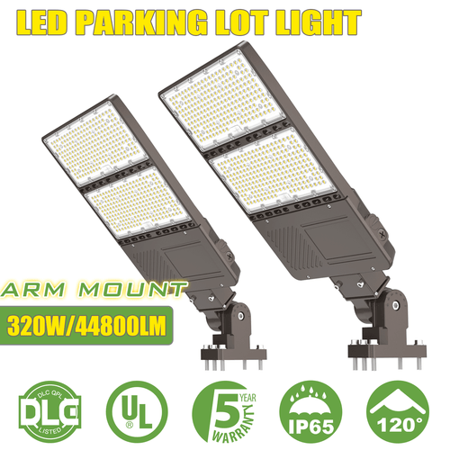 (2Pack) LED Shoebox Street Light 320W 44800LM Dusk to Dawn Outdoor Stadium Light - Picture 1 of 15