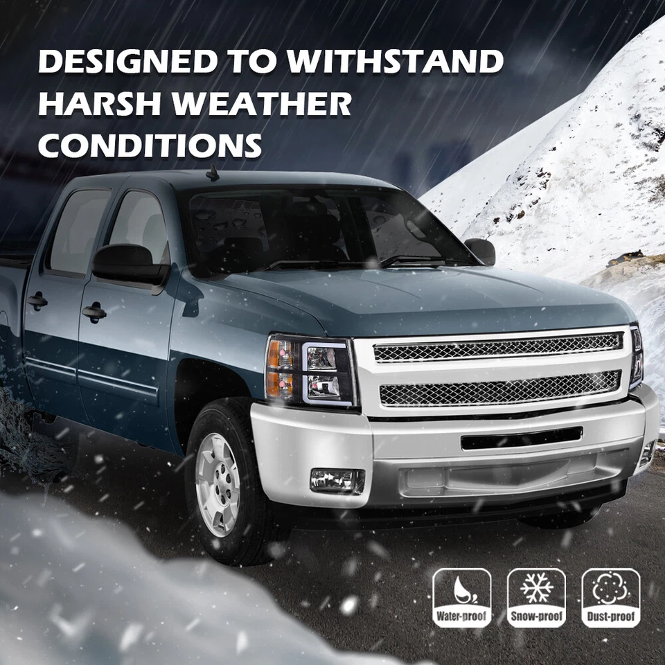 Faros de tubo LED DRL para Chevy Silverado 2007-2013 izquierda+derecha Foto 3 de 4