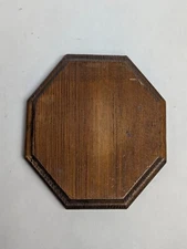 Vintage Unbranded Octagon 8 Sided Wood Display Pedestal Wooden Stand 5" x 5";
