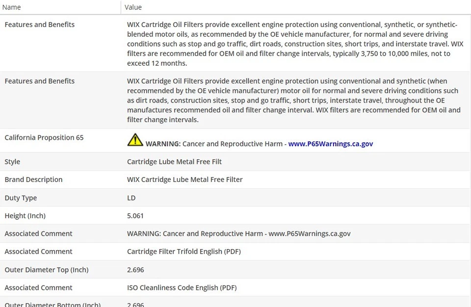 Filtro de aceite tipo OEM WIX para AUDI RS4 2007-2008 V8-4,2 L Foto 3 de 4