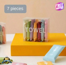 7Pcs Portable Compressed Towels Travel Facial Tissues Disposable