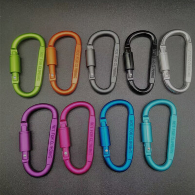 Schwerlast 8CM Karabiner Clip Haken D-Ring Schraubverschluss Outdoor Schnalle 50KG 1-10x