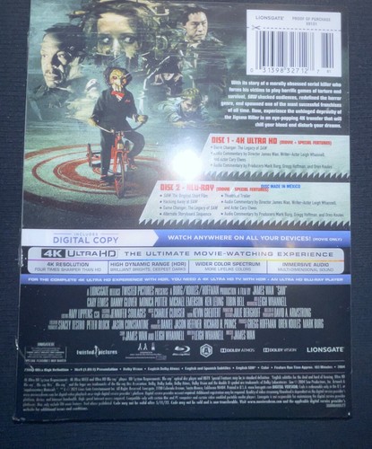 Saw - 4K Steelbook+ Blu Ray + Digital (New Sealed SOLD OUT! OOP - Picture 3 of 12