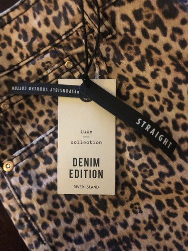 River Island Straight-Leg Animal Print Denim Jeans Gr. 10 Neu mit Etikett - Bild 3 von 11