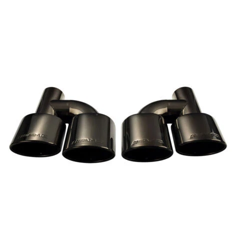 Pair Car Exhaust Pipe Tips For Mercedes Benz C Class W204 C180 C260 Update C63 — 第 4/4 张图片
