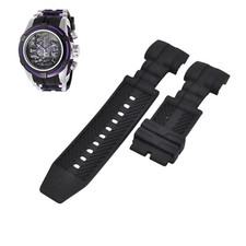Bolt 22237 26mm Black Rubber Watch Strap For Invicta
