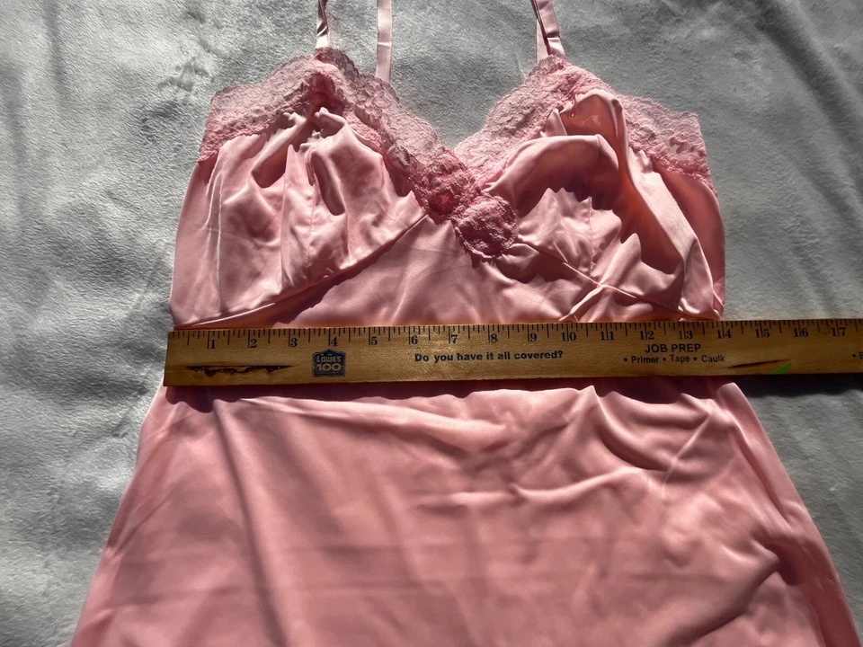 Винтажный розовый нейлона кружева скольжения размер 34... - Изображение 4 из 4