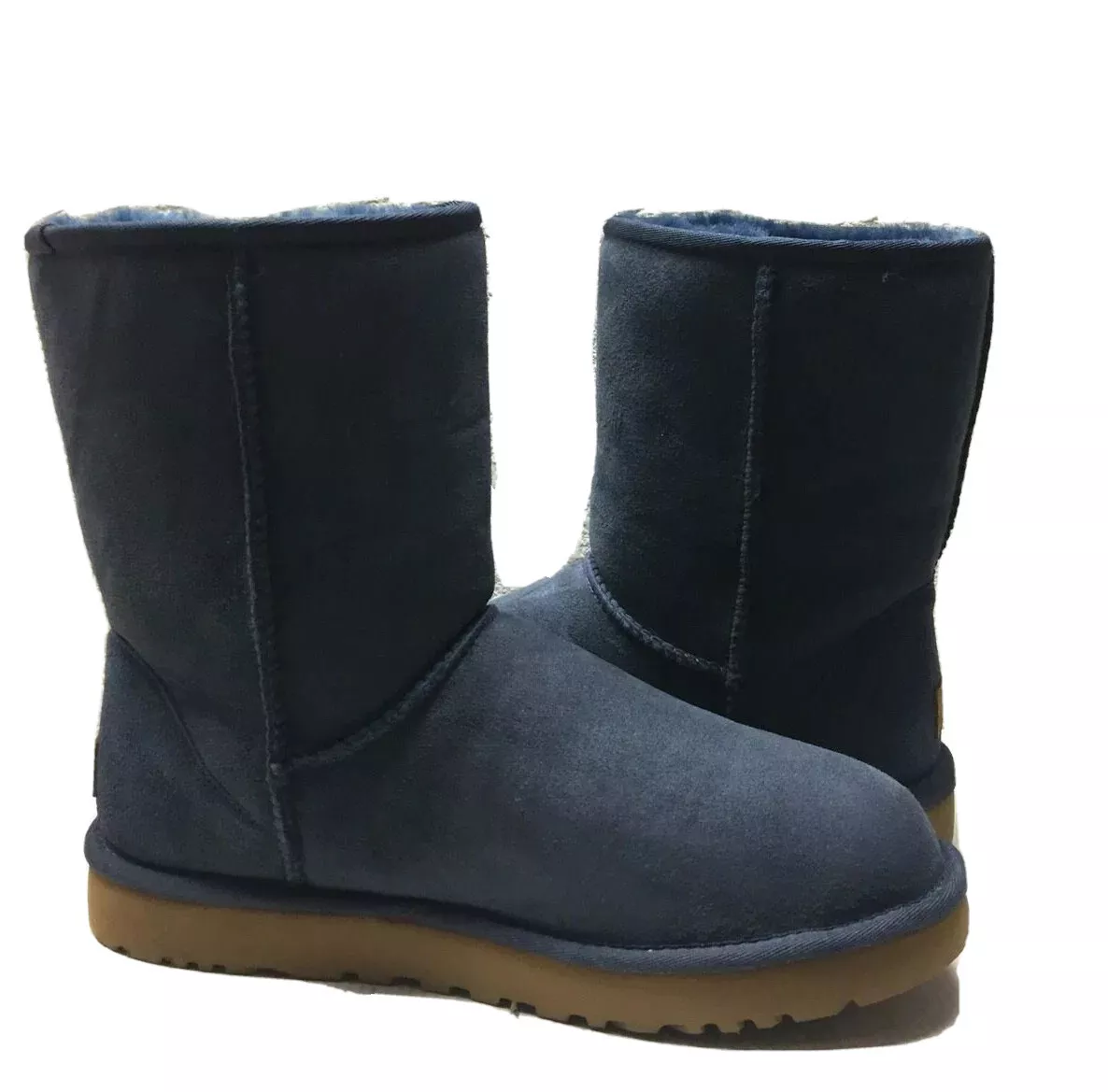 UGG CLASSIC SHORT II NAVY SHEARLING WATER RESISTANT BOOTS US 7