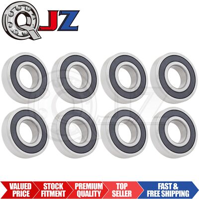 [Qty.8] 6309-2RS Deep Groove Radial Ball Bearing [45mm Bore x 100mm OD x 25mm W]
