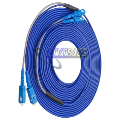Armored Cable Fiber Optic Patch Cord SC-SC UPC SM 9/125 Duplex Fiber Cable 60M