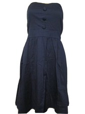 Teeze Me Junior's Strapless Dress Size 13 Solid Blue Ribbon Tie #L2