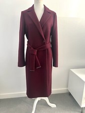 Bn Ted Baker Chelsyy Wrap Long Coat Burgundy Dark Red Size 2 (10) Smart Classic