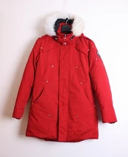 Mens Moose Knuckles Original Stirling Hooded Parka Coat Jacket size M Red