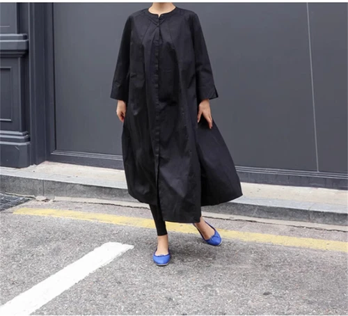 Lockeres Damen-Shirtkleid Übergröße Overknee japanisches lässiges langes Kleid - Bild 14 von 26