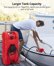Fuel Caddy 15Gallon Portable Gas Fuel Tank Container with Manual Transfer Nozzle