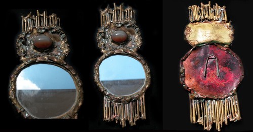 RAVISSANT MIROIR BRUTALISTE TRAVAIL DE SCULPTEUR 1970 À IDENTIFIER ? - Imagen 3 de 5
