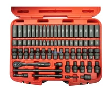 67 PC 3/8" Dr SAE & Metric Deep & Shallow CR-Moly Impact Socket Adaptor Reducer