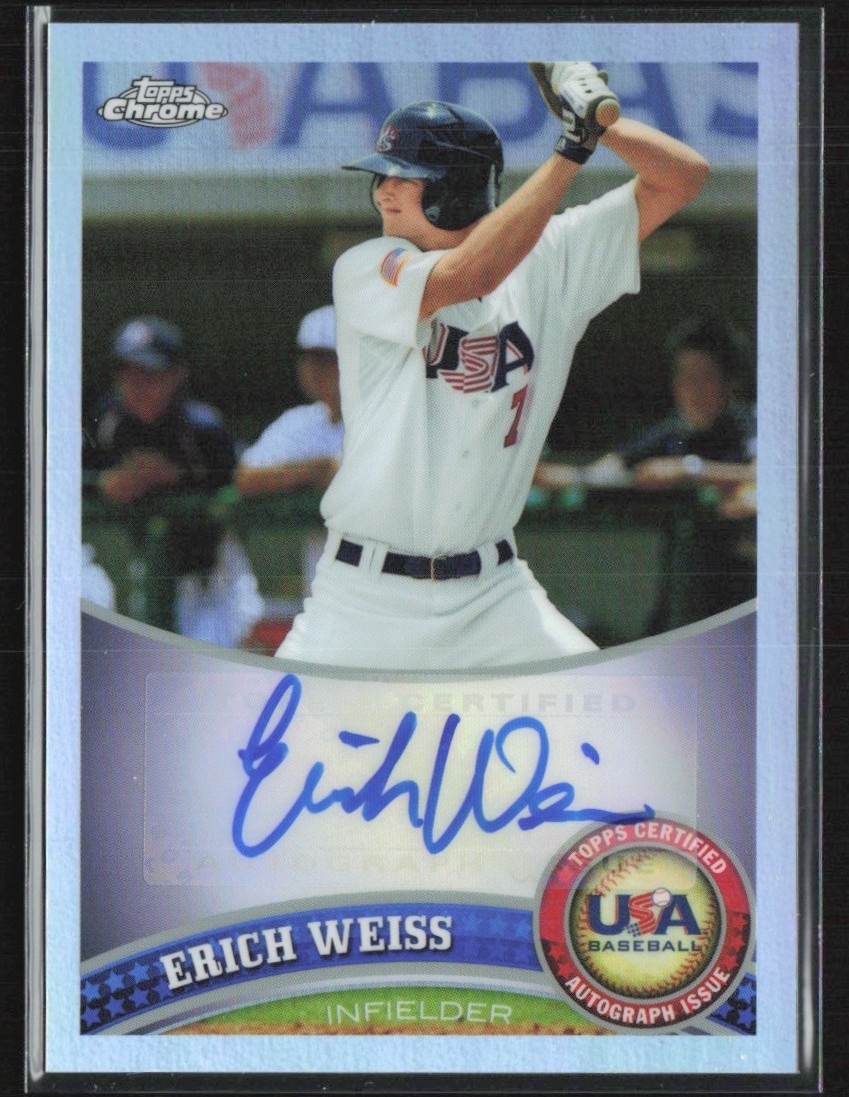 Erich Weiss 2011 Topps Chrome USA Refractor Auto /199 #USABB22 Collegiate