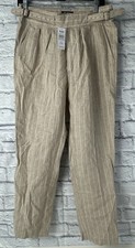NWT Todd Snyder Men's Gurkha Belted Linen Pleated Pant Sz 30x28 Beige Pinstripe
