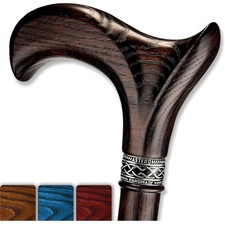 Handcrafted 36" Oak Walking Cane with Ergonomic Derby Handle for Stylish Support