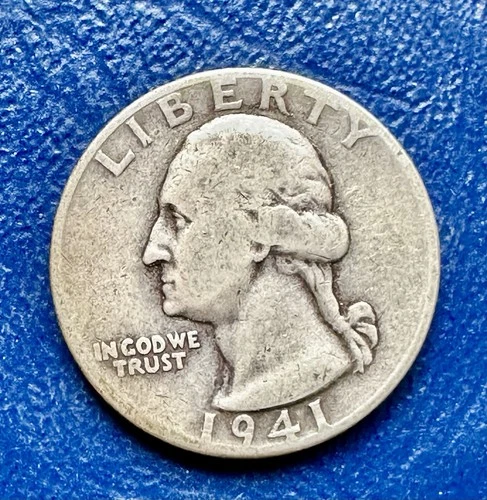 1941-D Washington Quarter. 90% VF+ Condition. Charity Auction. ￼