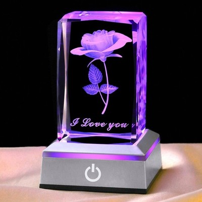 3D Rose Crystal Nightlight,Perfect Mothers Day Gifts for Wife Her Mom from Da...