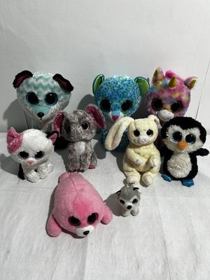 TY Beanie Boos Paket X9 Katze Fuchs Einhorn Leopard Kaninchen Pinguin Robbe Husky 8  3 