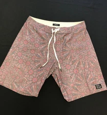 RVCA ANP BOARD SHORTS ZIP FLY! SOFT COTTON HEMP STRETCH BLEND EUC TRUE SIZE 31