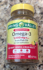 Spring Valley Omega-3 Fish Oil 1,000mg Heart Brain Health 60 softgels exp: 02/27