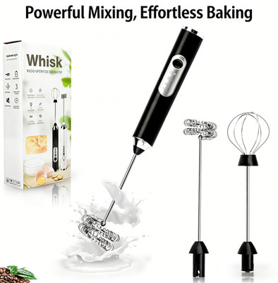 3in 1 Handheld Electric Whisk Mixer,Rechargeable 3 Speed Milk Frother Egg Beater