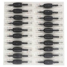 Tattoo Needles and Tubes Combo - 20 Count Pack of 1 , Black Black-20pcs