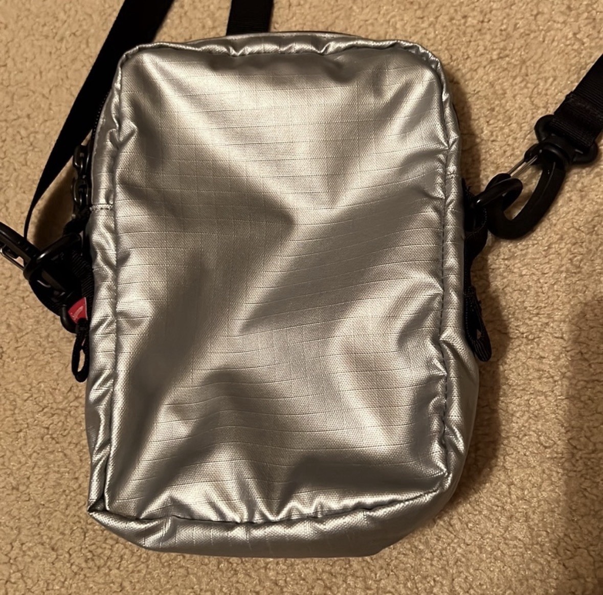 Supreme x The North Face Metallic Shoulder Bag Silver SS18 image 5